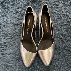 Rebecca Minkoff Silver Heels Pointed Toe D'Orsay